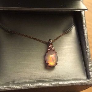 Zales pink opal necklace